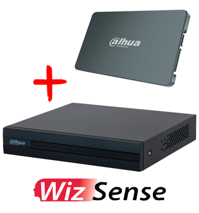 DAHUA KIT/XVR1B04-I-SSD512G4HFW1209 - Kit FullColor de 4 Canales con SSD de 512GB/ 4 Camaras Full Color de 2 Megapixeles con Microfono/ DVR Cooper-I WizSense/ Con IA/ 4 Ch+1 IP/ Accesorios Incluidos/