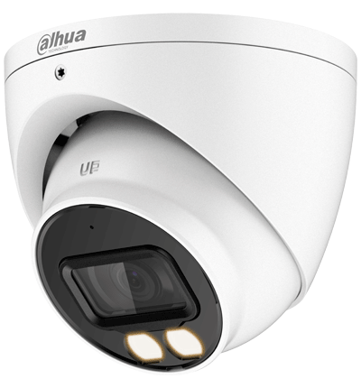 DAHUA HAC-HDW1809T-A-LED - Camara Domo Eyeball 4k Full Color/ 8 Megapixeles/ Lente de 2.8 mm/ 106 Grados de Apertura/ Microfono Integrado/ 40 Metros de Iluminación/ Imagen a Color 24/7/ Super Adapt/ WDR de 120 dB/
