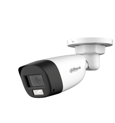 DAHUA HAC-HFW1200CLN-IL-A - Camara Bullet de 2 Megapixeles/Iluminación Dual Inteligente+FullColor/ Lente de 2.8mm/102 Grados de Apertura/ 20 Metros de IR y Luz Visible/ Micrófono Integrado/IP67/Soporta:CVI/CVBS/AHD/TVI/