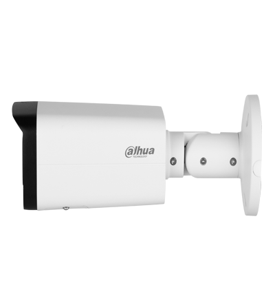 DAHUA DH-IPC-HFW2841T-AS Cámara IP Bullet 4k/ 8 Megapixeles/ Lente de 3.6 mm/ WizSense/ H.265+/ WDR Real/ 104°/ IR 80 Mts/ IP67/ E&S de Alarma/ Ranura MicroSD/ PoE/ SMD Plus.