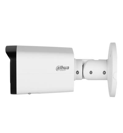 DAHUA DH-IPC-HFW2841T-AS Cámara IP Bullet 4k/ 8 Megapixeles/ Lente de 3.6 mm/ WizSense/ H.265+/ WDR Real/ 104°/ IR 80 Mts/ IP67/ E&S de Alarma/ Ranura MicroSD/ PoE/ SMD Plus.