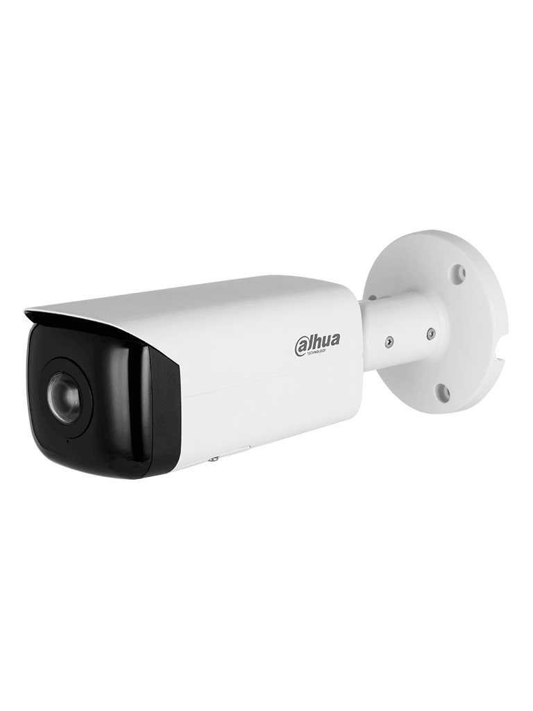 DAHUA IPC-HFW3441T-AS-P Cámara IP bullet panorámica 4 MP, lente 2.1 mm, ángulo 180°, IR 20 m, IA WizSense, detección de movimiento inteligente, protección perimetral, Starlight, PoE, WDR, H.265+, IP67, micrófono, E/S alarma.