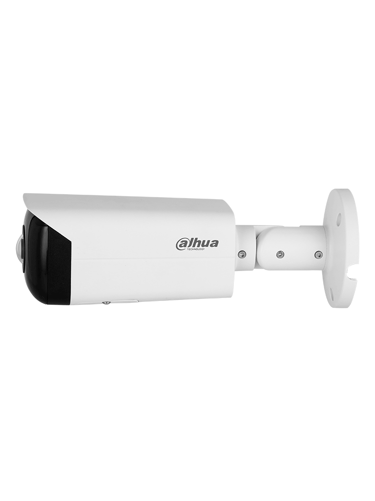DAHUA IPC-HFW3441T-AS-P Cámara IP bullet panorámica 4 MP, lente 2.1 mm, ángulo 180°, IR 20 m, IA WizSense, detección de movimiento inteligente, protección perimetral, Starlight, PoE, WDR, H.265+, IP67, micrófono, E/S alarma.