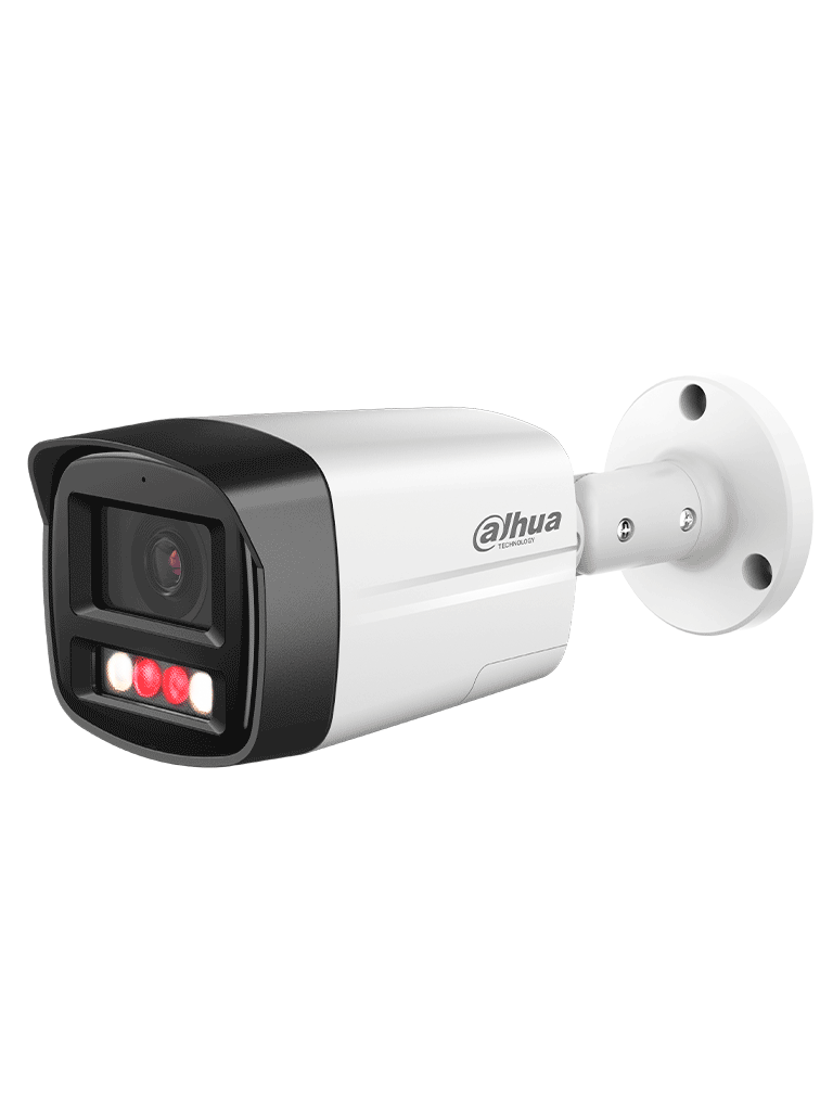 DAHUA IPC-HFW2549TL-S-PV - Cámara IP Bullet de 5 Megapixeles con Iluminador Dual y Disuasión Activa/ Sirena y Estrobo/ Lente de 2.8 mm/ 111 Grados de Apertura/ WizSense/ 30 Metros de IR y Luz Visible/ WDR Real/ PoE/ Audio Bidireccional/Ranura MicroSD