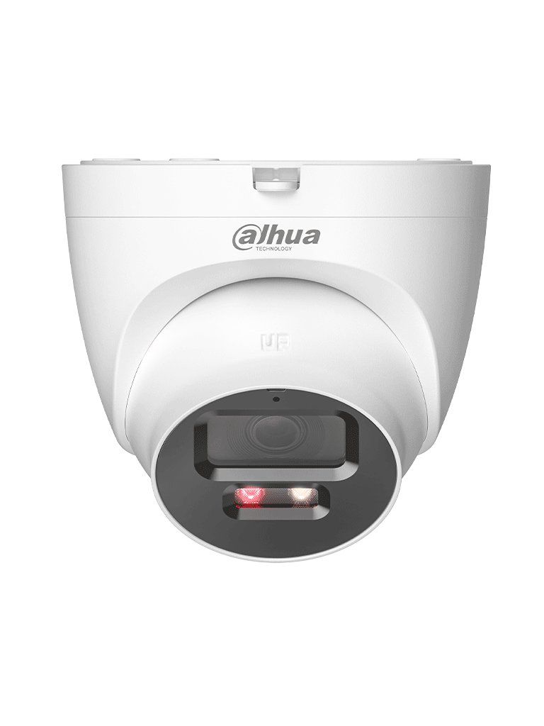 DAHUA IPC-HDW2549T-S-PV - Cámara Domo IP de 5 MP, 30 Mts de Iluminador Dual Inteligente/ Disuasión activa/ Lente 2.8mm/ SMD Plus/ Protección perimetral, Micrófono y Bocina integrados/Audio dos Vías/ IP67/ Ranura MicroSD