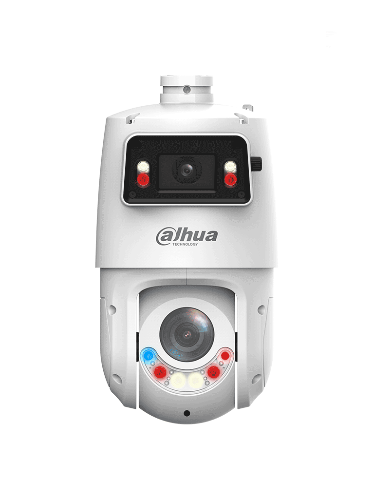 DAHUA SDT4E425-4F-GB-A-PV1 - Cámara IP PTZ TiOC Multivisión de 4 Megapixeles/ 2 Lentes de 4MP/ WizSense/ 25X Zoom/ IR de 100 mts/ Autotracking 3.0/ Iluminación Dual/ PoE+/ Disuasión activa/ SMD 4.0/ Quick Pick/ IP66/ E&S de Alarma y Audio/