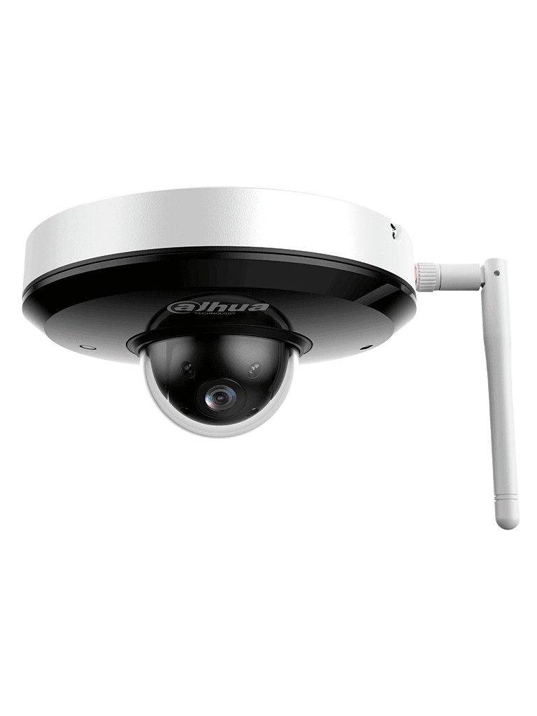 DAHUA DH-SD1A204DB-GNY-W Cámara IP WiFi Domo PTZ ofrece 2MP con tecnología Starlight para claridad en baja luz, zoom óptico 4X, visión nocturna IR de 20m, detección facial, micrófono integrado, SMD 3.0 y protección IP66/IK08.