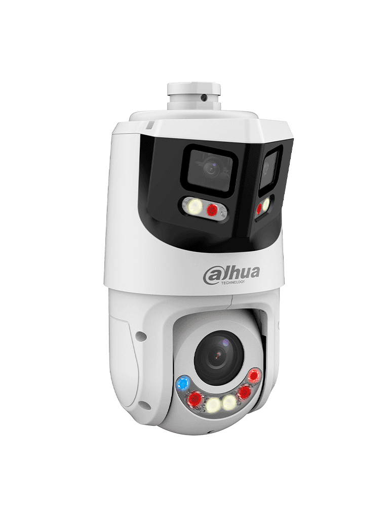 DAHUA SDT4E425-8P-GB-APV1-Cámara IP PTZ 8+4MP,8MP Vista Panorámica+4MP PT, TiOC WizSense, 25X Zoom, IR hasta100m, disuasión activa con Estrobo de Luz Roja y Azul, Altavoz Integrado, protección perimetral, Iluminador dual inteligent, IP66