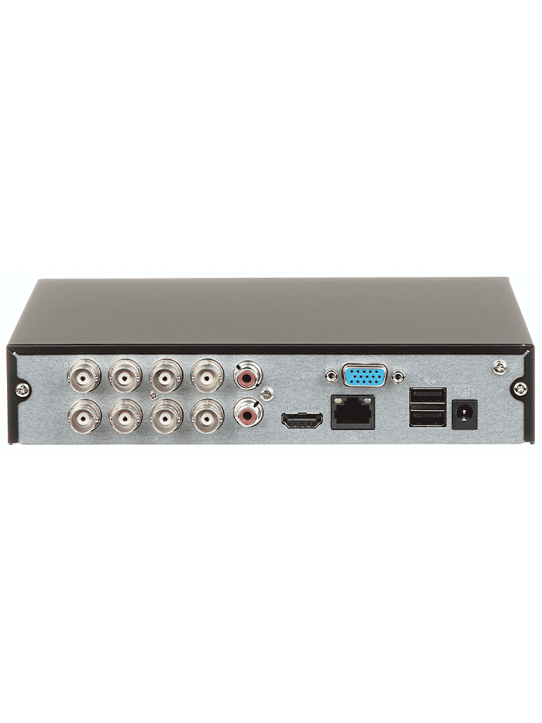 DAHUA KIT/XVR1B08-I/8-B2A21N-U - Kit con DVR Cooper-I WizSense de 8 Canales ofrece 8 cámaras de 2 MP con visión 1080p, tecnología de IA y compresión H.265+. Admite hasta 10 canales IP, incluye SMD Plus y permite búsqueda de personas y vehículos