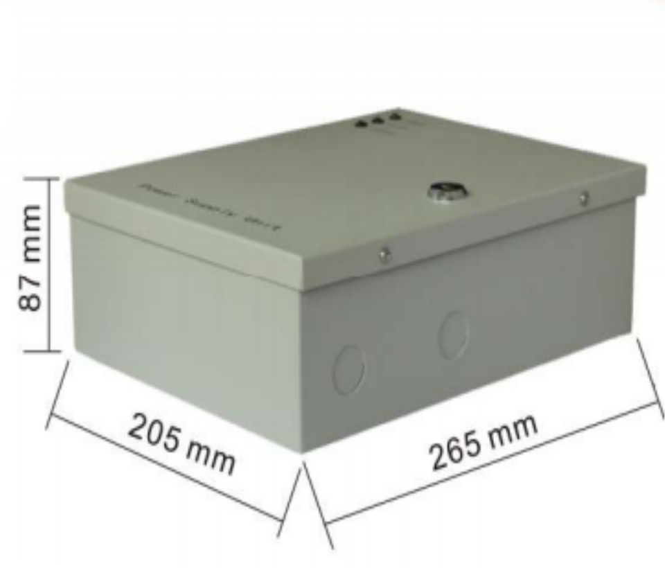 SAXXON PSU1210D9B - Fuente de Poder de 12 vcd/ 10 Amperes/ Para 9 Camaras/ Compatible con Bateria de Respaldo/ 1.1 Amper por Canal/ Protección contra Sobrecargas/ Certificación UL/