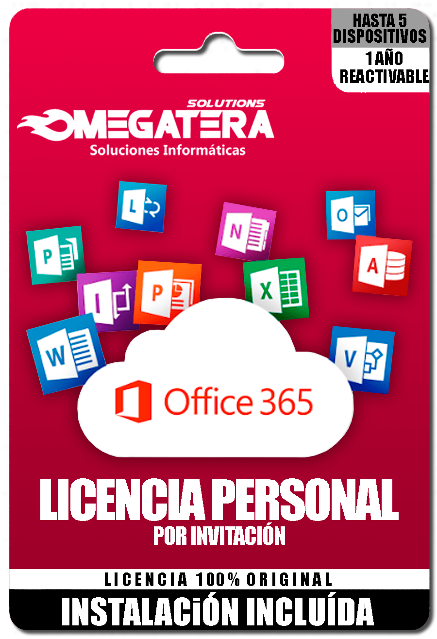 OFFICE 365 LICENCIA PERSONAL POR INVITACIÓN - 1 AÑO - REACTIVABLE