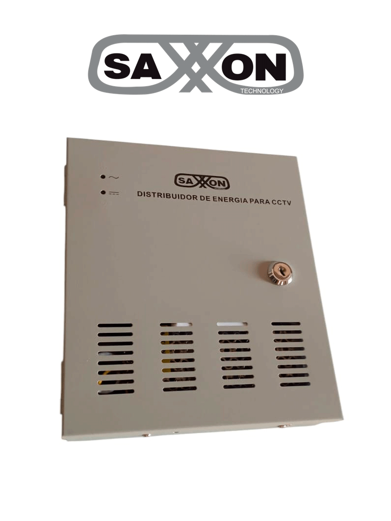 SAXXON PSU1210D9 - Fuente de Poder de 12 vcd/ 10 Amperes/ Para 9 Camaras/ 1.1 Amper por Canal/ Protección contra Sobrecargas/ Certificación UL/
