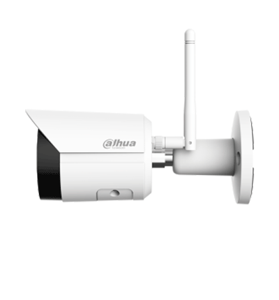 DAHUA IPC-HFW1430DS-SAW - Camara IP Bullet Wifi de 4 Megapixeles/ Lente de 2.8mm/ 90 Grados de Apertura/ H.265+/ IR de 30 Metros/ Microfono Integrado/ Ranura para MicroSD/ Metalica/ IP67/ DWDR/ Videoanaliticos con SMD/