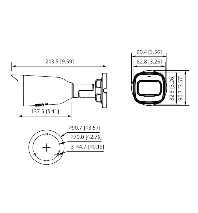 DAHUA IPC-HFW1431T1-ZS-S4 - Camara IP Bullet de 4 Megapixeles/ Lente Motorizado de 2.8 a 12mm/ H.265/ IR de 50 Metros/ WDR Real, 3D DNR/ Ranura para MicroSD/ IP67/ PoE