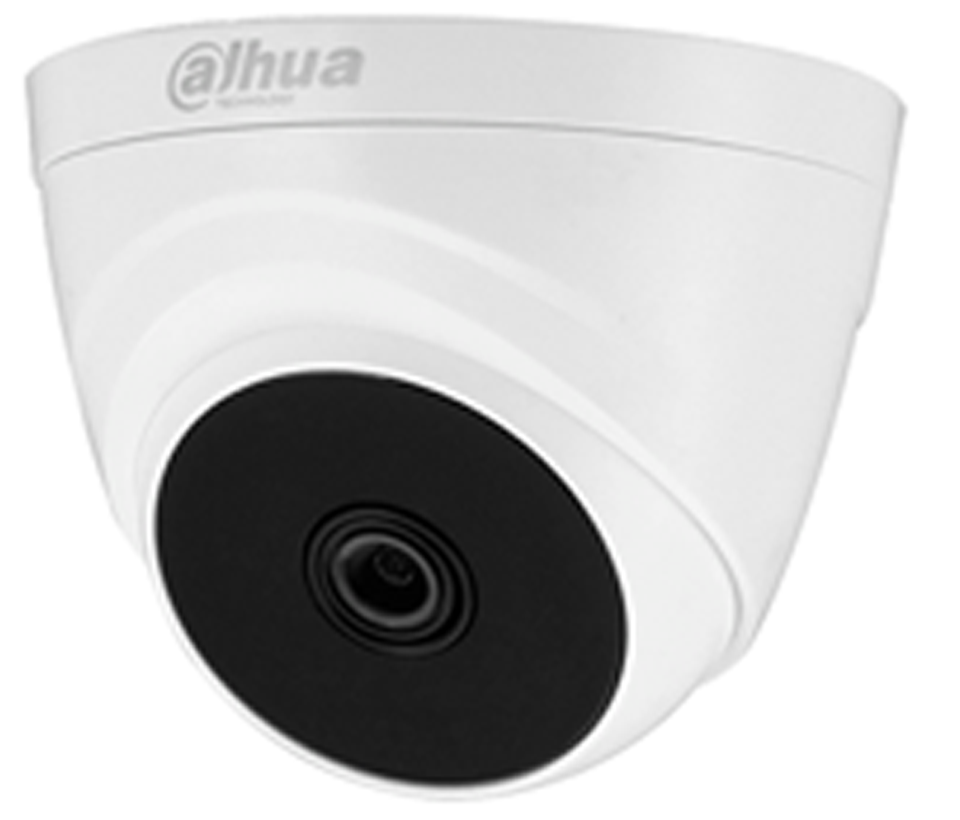 DAHUA HAC-T1A21-28 - Cámara Domo con resolución 1080p, lente de 2.8 mm y ángulo de visión de 103°, Smart IR de 20 m para mejor visión nocturna, ideal para interiores. Compatible con los formatos CVI, TVI, AHD y CVBS. #DAHQ1M