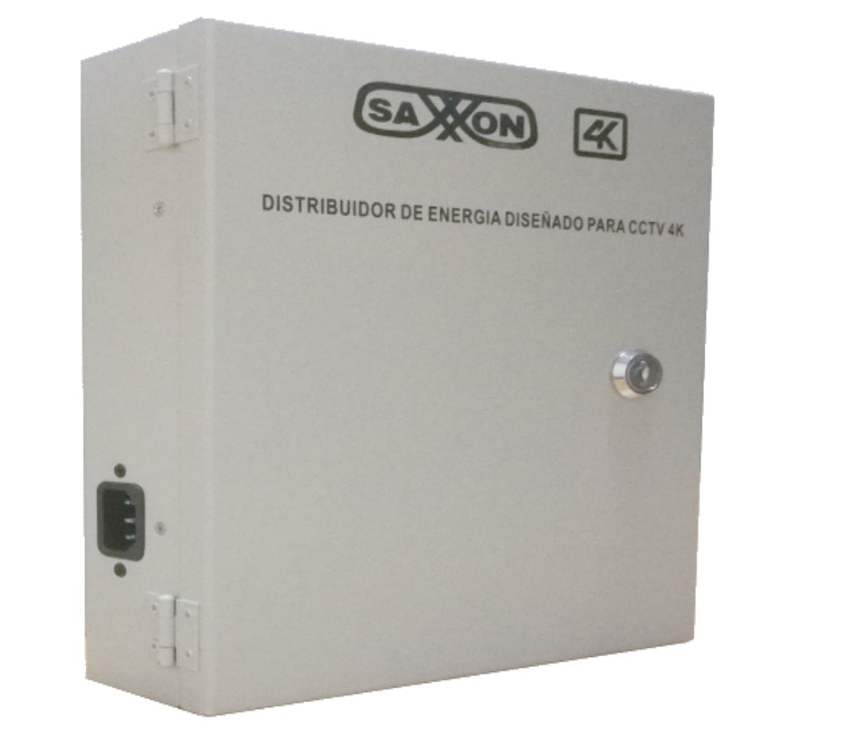 SAXXON PSU1220D16H- Fuente de Poder Profesional de 11 a 15 vcd/ 20 Amperes/ Para 16 Camaras Hasta 4k/ 1.25 Amperes por Canal/ Protección contra Sobrecargas/ Filtro de Ruido por Canal/ Uso rudo/