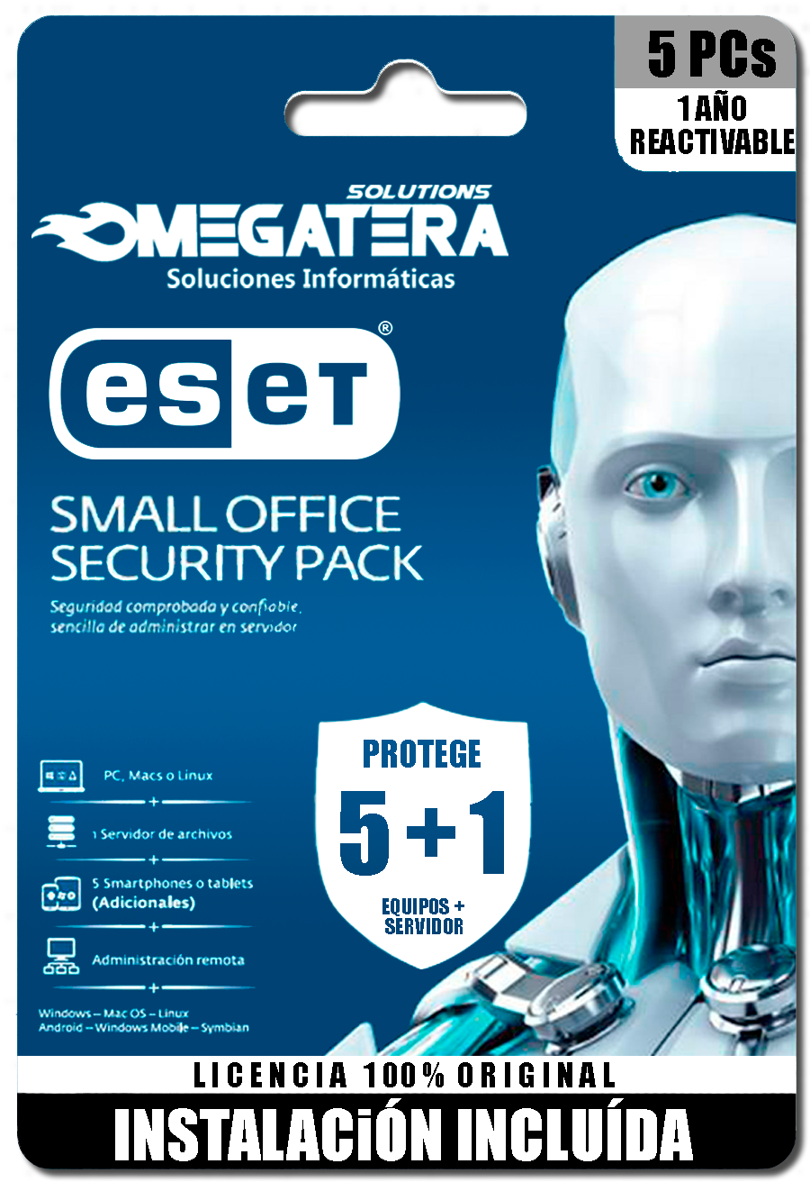 ANTIVIRUS ESET SMALL OFFICE SECURITY PACK, ESD, 1 AÑO, WINDOWS/MAC/LINUX/ANDROID/IOS - REACTIVABLE