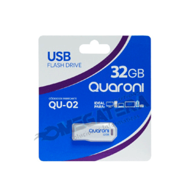 MEMORIA USB, QUARONI, 32GB, 2.0, COLOR BLANCO