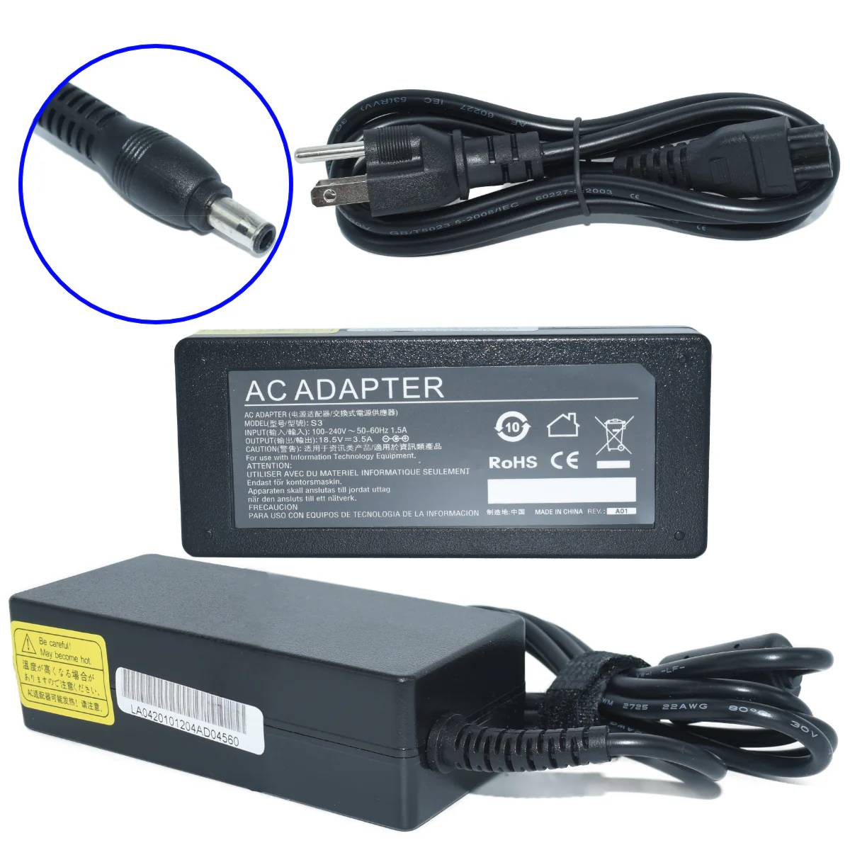 Cargador / Adaptador para Laptop AC-Mini GENERICO de 40W 19V 2.15A (5.5*1.7) -