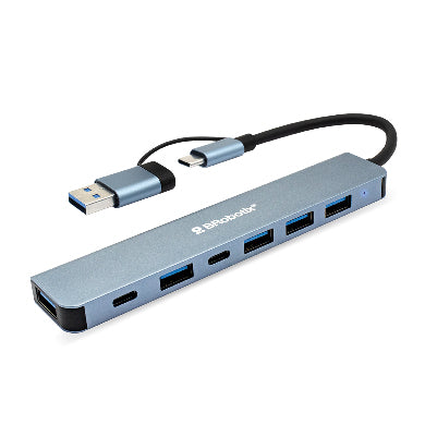 Hub Conector DUAL Tipo USB A C - V3.0, 7 en 1, /5 USB/2 TIPO C/ 6005446 BROBOTIX