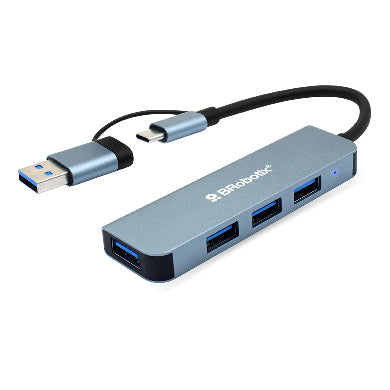 Hub Conector DUAL Tipo USB A C - V3.0, 4 en 1, /4 USB/ 6005460 BROBOTIX