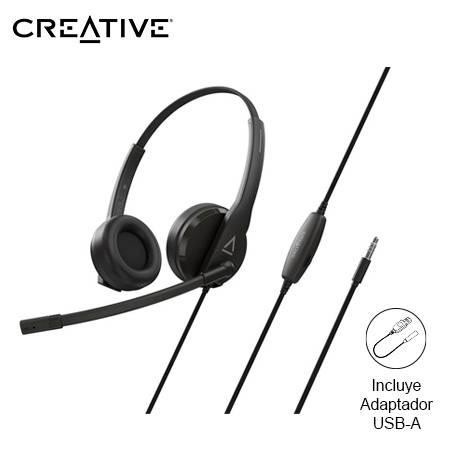 Audifonos con micrófono Creative HS-230 negro  - HS-230 BK -
