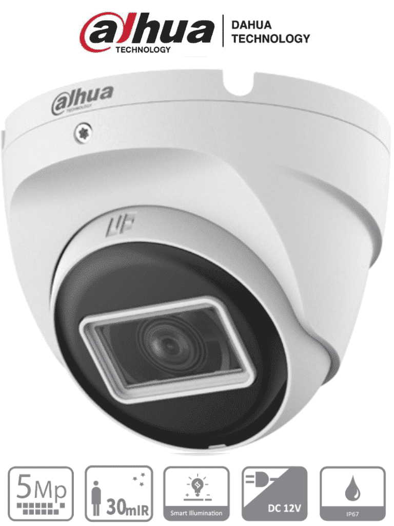 DAHUA HAC-T2A51N-U-28-S2 - Camara Domo de 5 Megapixeles/106 Grados de Apertura/ Metalica/ Lente de 2.8 mm/ IR de 30 Metros/ Soporta: CVI, AHD, TVI y CVBS/ #1CM