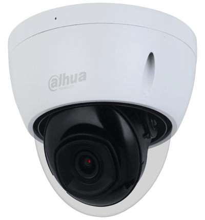 DAHUA IPC-HDBW2541E-S - Cámara IP domo antivandálica 5 MP, cuenta con lente de 2.8 mm y visión de 111°. Ofrece visión nocturna IR 30 m, WizSense, SMD Plus, micrófono integrado, PoE, ranura MicroSD, protección IP67 e IK10, WDR real de 120 dB y H.265+.