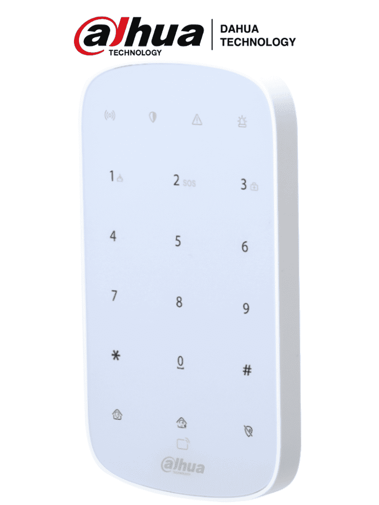 DAHUA DHI-ARK30T-W2 - Teclado Inalámbrico Interior Touch para Armado y Desarmado / Soporta hasta 32 usuarios con Pin o Tarjetas Mifare / Indicadores Led de Status del Panel / Alarma de Batería Baja/