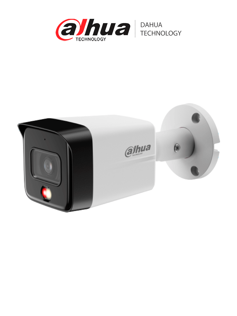 DAHUA IPC-HFW1839TC-A-IL - Cámara IP Bullet 4k Full Color + Iluminador Dual Inteligente/ 8 Megapíxeles/ Dual Light/ Lente de 2.8 mm/ 110 Grados de Apertura/ Micrófono Integrado/ H.265/ IR de 30 Metros/ IP67/ PoE/ DWDR/