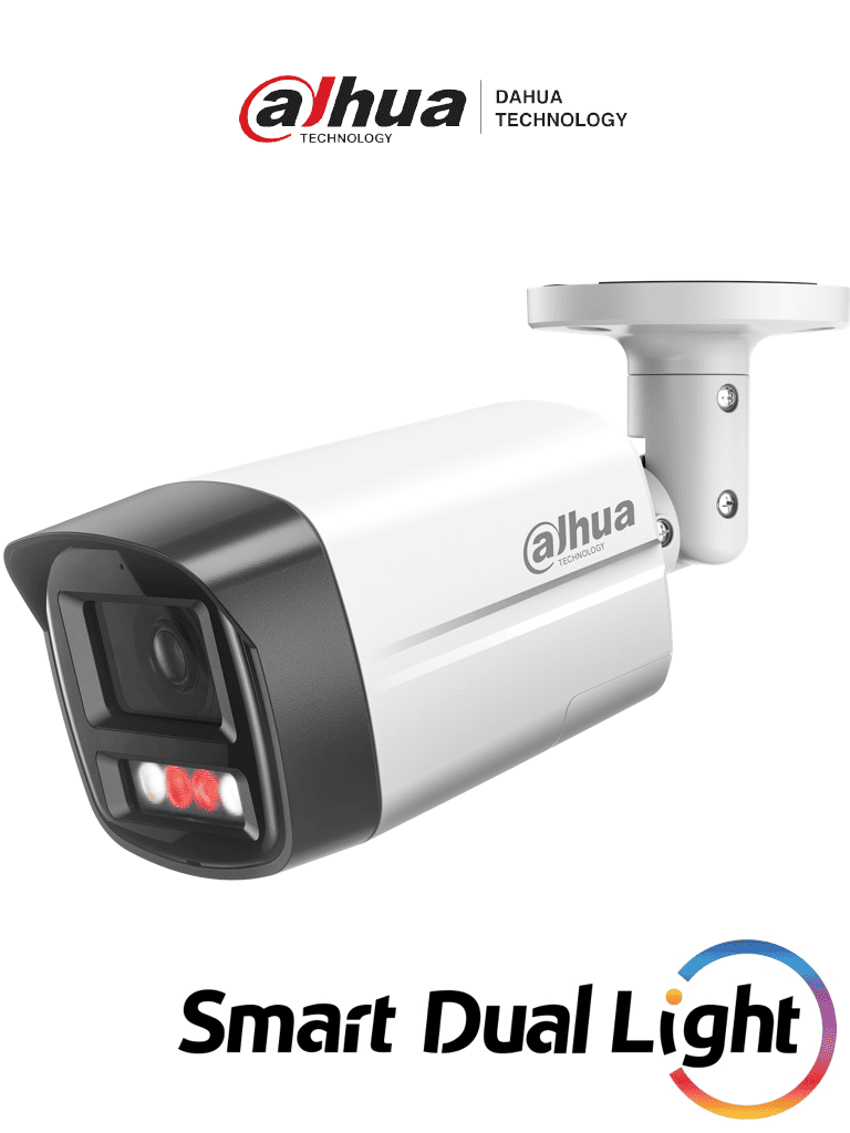 DAHUA IPC-HFW2249TL-S-PV - Cámara Bullet IP de 2MP ofrece Smart Dual Illumination, disuasión activa y SMD Plus. Con protección perimetral, micrófono, bocina integrados y resistencia IP67, es ideal para seguridad profesional. #DAI #IPING