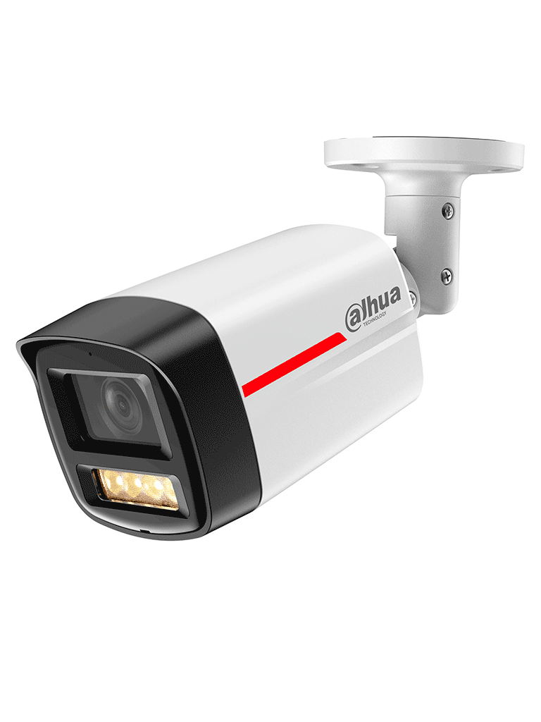 DAHUA DH-IPC-HFW2249TLP-S-LED-0280B-PRO- Cámara IP Bullet de 2MP / WizColor/ WizSense/ SMD Plus/ Protección Perimetral/ Detección de movimiento inteligente/ Lente 2.8mm/  Luz Cálida 50m/ Micrófono/ Ranura para Micro SD/ IP67/ #LoNuevo #DWIZ
