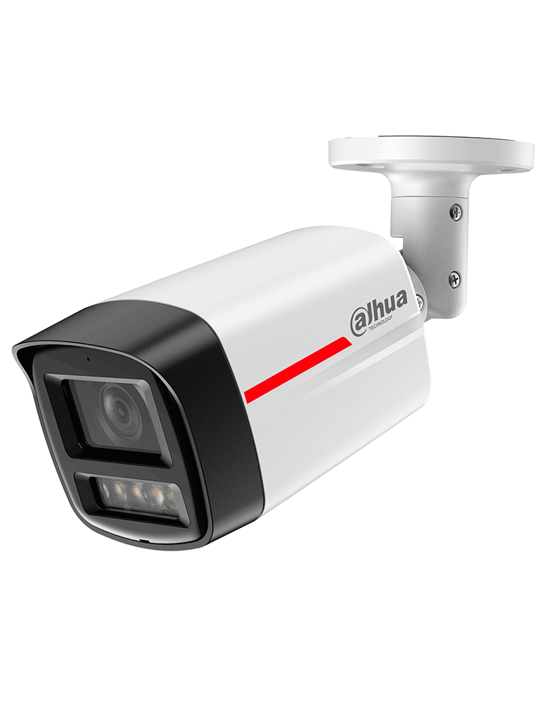 DAHUA DH-IPC-HFW2249TLP-S-LED-0280B-PRO- Cámara IP Bullet de 2MP / WizColor/ WizSense/ SMD Plus/ Protección Perimetral/ Detección de movimiento inteligente/ Lente 2.8mm/  Luz Cálida 50m/ Micrófono/ Ranura para Micro SD/ IP67/ #LoNuevo #DWIZ