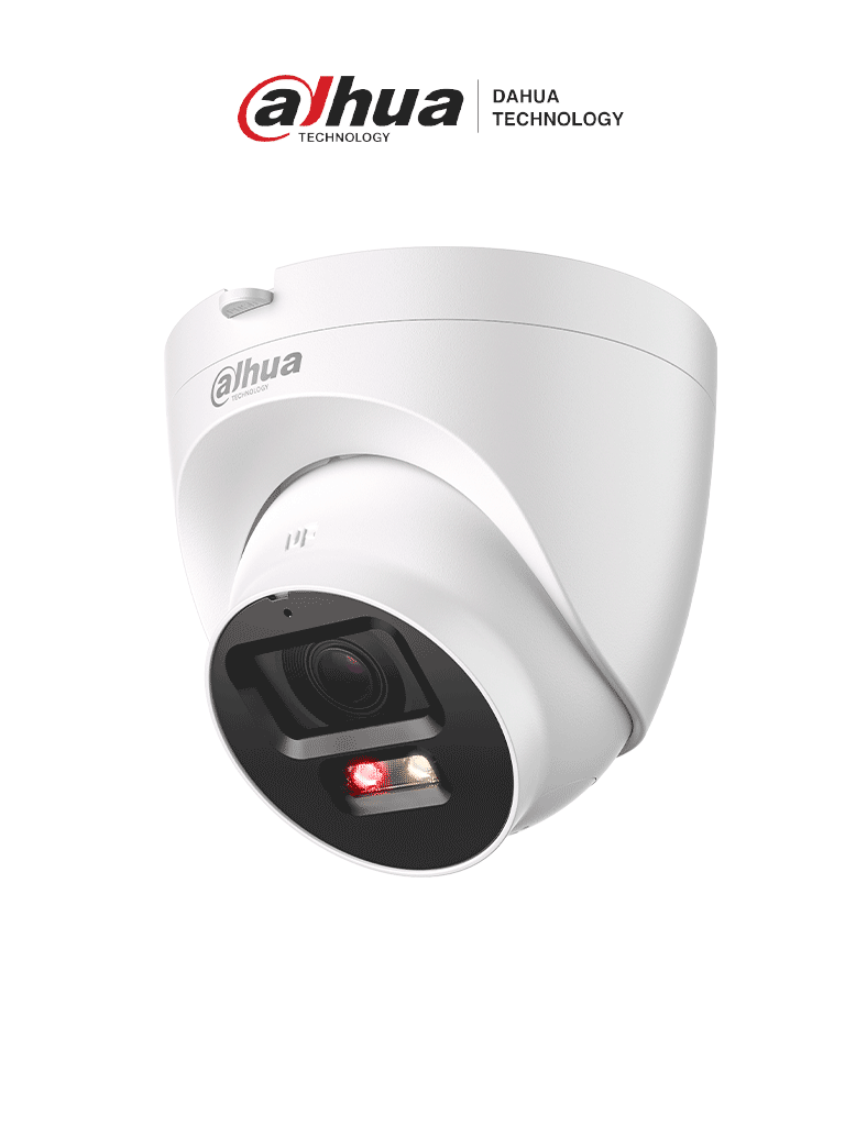 DAHUA IPC-HDW2549T-S-PV - Cámara Domo IP de 5 MP, 30 Mts de Iluminador Dual Inteligente/ Disuasión activa/ Lente 2.8mm/ SMD Plus/ Protección perimetral, Micrófono y Bocina integrados/Audio dos Vías/ IP67/ Ranura MicroSD #LoNuevo #MCI1 #LDM #ILD #SED