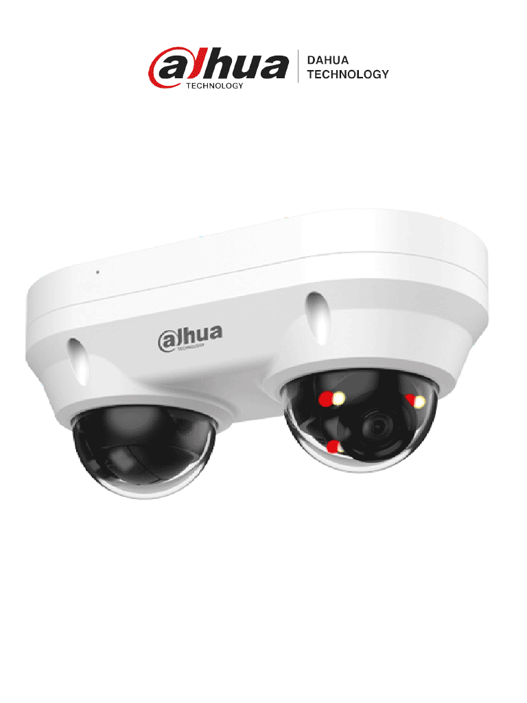 DAHUA  DH-IPC-HDBW2449FP-AS-E2-IL - Cámara Domo Dual IP de 4MP, iluminador dual inteligente/ Lente 2.8mm/ Protección Perimetral/ SMD Plus/ WizSense/ micrófono integrado/ IP67/IK10 /
