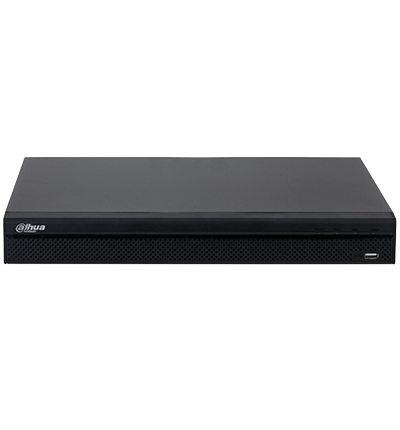 DAHUA DHI-NVR4208-8P-4KS3 NVR de 8 MP/ 4k/ 8 Canales IP/ 8 Puertos PoE/ Rendimiento de 160 Mbps/ H.265+/ 2 Bahías de discos duros / Soporta cámaras WizSense/ HDMI 4k & VGA/ 4 canales SMD Plus/ E&S de Alarma/