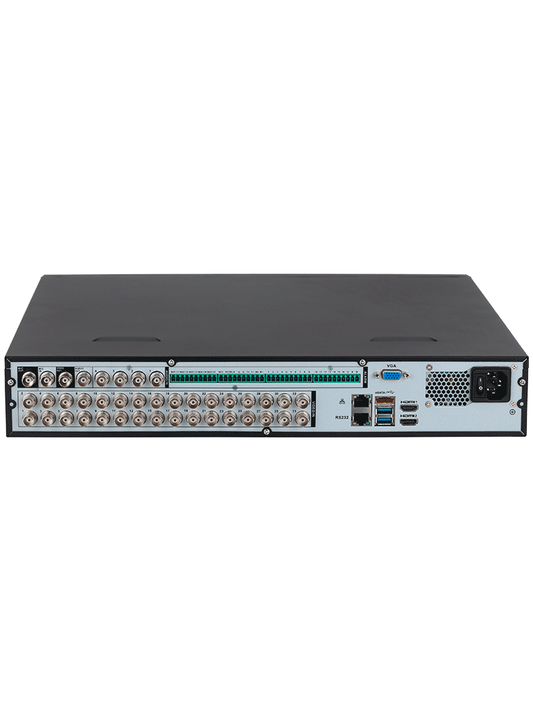 DAHUA DH-XVR5432L-I3 - DVR de 32 canales 5MP Lite con IA WizSense, H.265+, 4 bahías para HDD, 32 canales IP, 2 canales de reconocimiento facial, SMD Plus, codificación IA, Onvif, funciones IoT & POS.