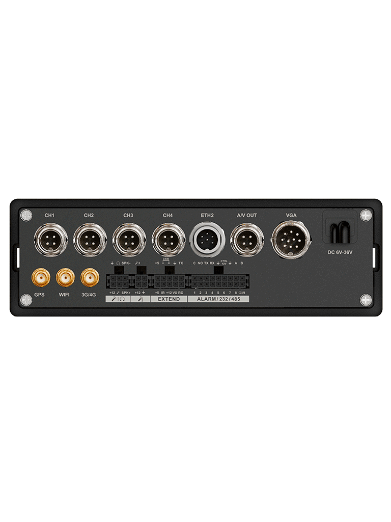 DAHUA DHI-MXVR4104-GFWI - DVR móvil de 4 canales HDCVI 1080p + 4 canales IP, H.265, GPS, 4G, P2P, WiFi, soporta 1 HDD de 2.5