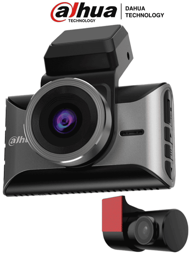 DAHUA S10 - Dashcam (Cámara de tablero), Equipada con 2 cámaras: frontal (4K), trasera (1080p), Pantalla de 3