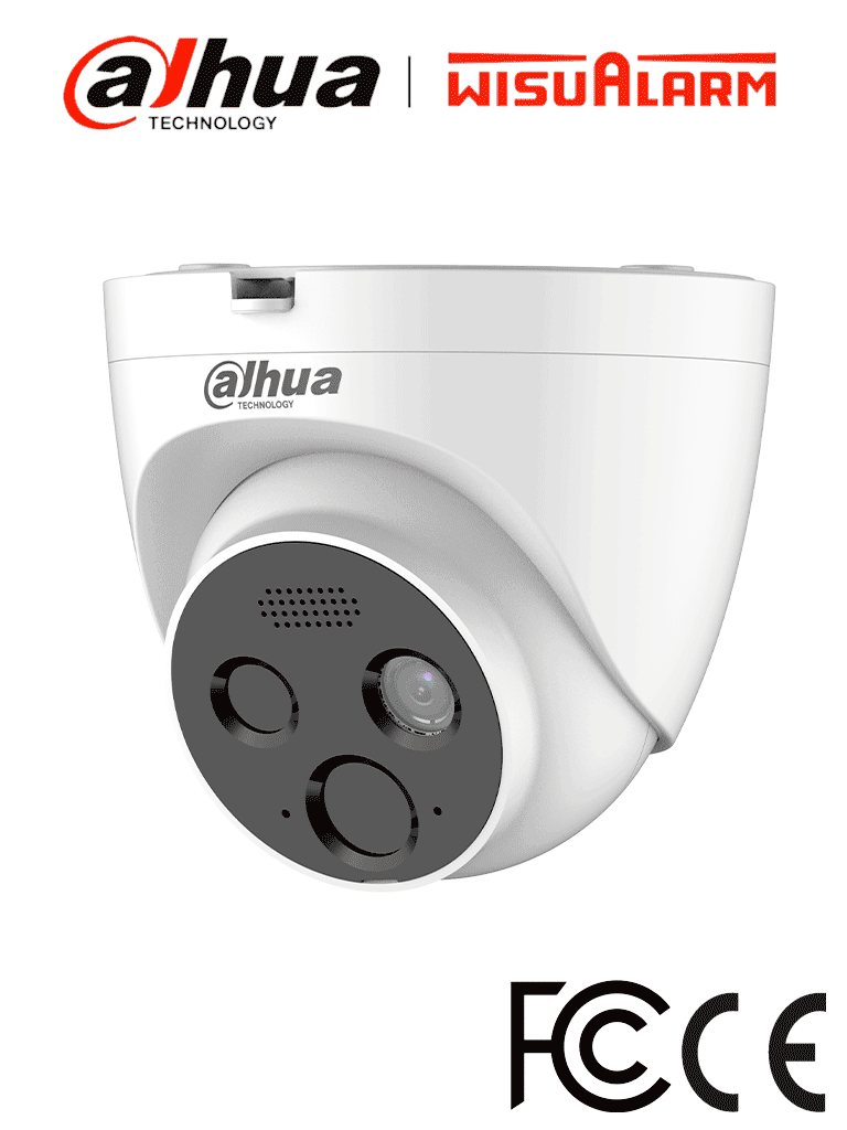 DAHUA WISUALARM HY-FT431LDP-Cámara IP Termica para Detección de Fuego 4MP/ Detector VOx alta sensibilidad/ Detección Incendio, Alarma de Punto Frio y Caliente/ E&S de Alarma/ Micrófono, Bocina de 70dB/ IP67#LoNuevo #Wisualarm #MCI1 #WR #IPW #WS