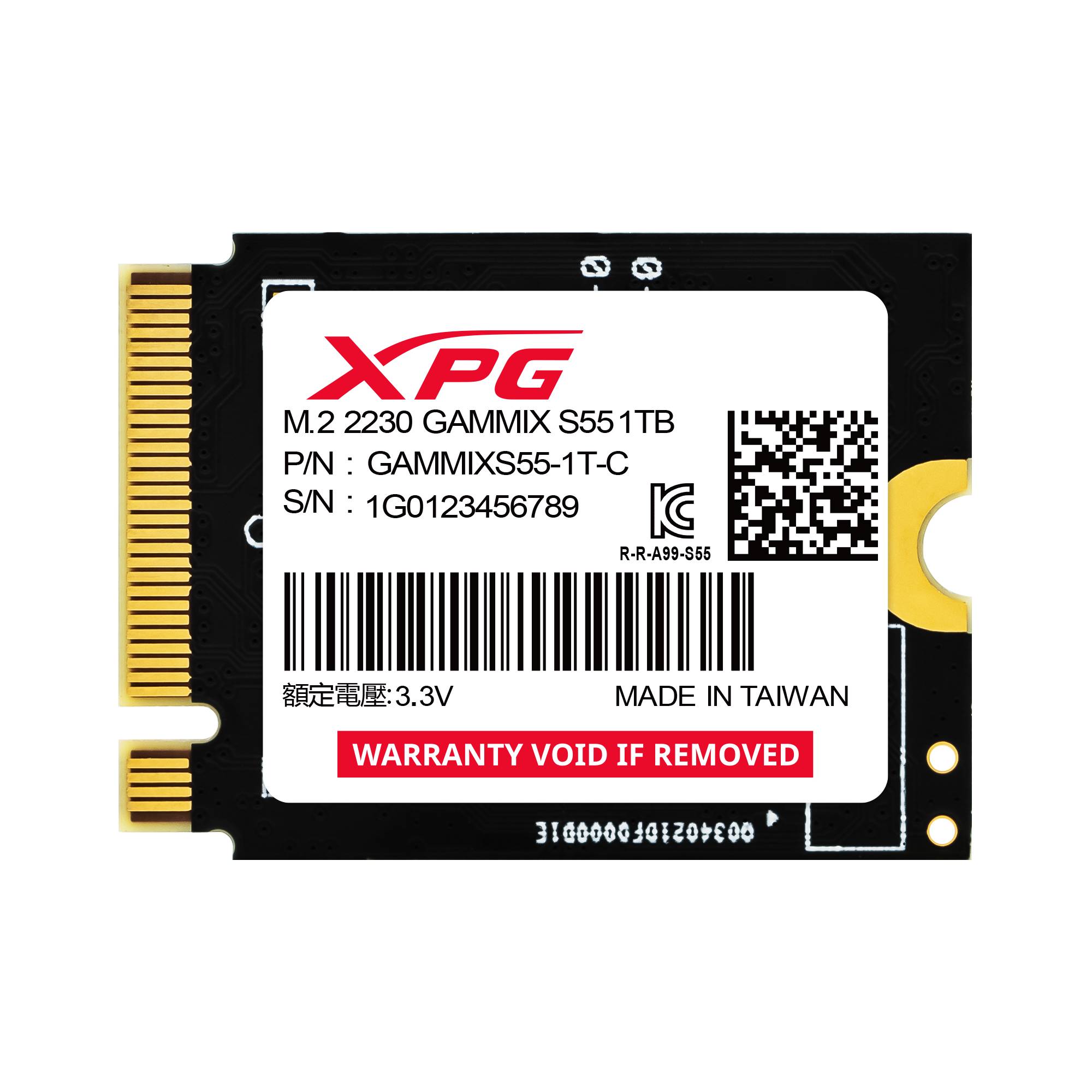 Unidad de estado sólido SSD XPG 	 GAMMIX S55 - 1 TB, PCI Express 4.0, 5000 MB/s, 3700 MB/s