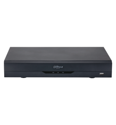 DAHUA XVR5116HE-I3 - DVR de 16 canales 5 MP Lite con WizSense y IA, compresión H.265+, soporta 16 canales HDCVI y hasta 24 canales IP. Incluye 2 canales de reconocimiento facial, 16 entradas de audio, 16&3 E&S de alarma, SMD Plus y funciones IoT&POS.