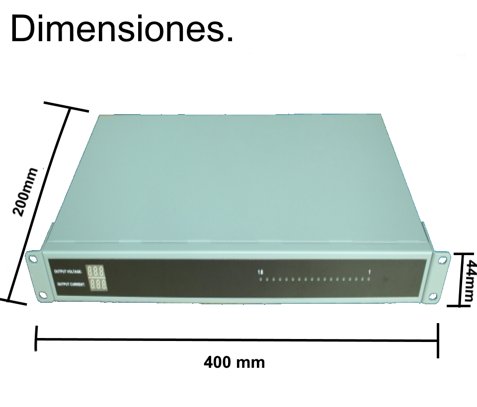 SAXXON PSU1220D18US - Fuente de Poder Profesional Regulada de 18 Canales/ Montaje en Rack/ Salida ajustable de 12 VDC a 13.8 VDC/ 20 Ampers/ Certificación UL/ Protección contra Descargas/