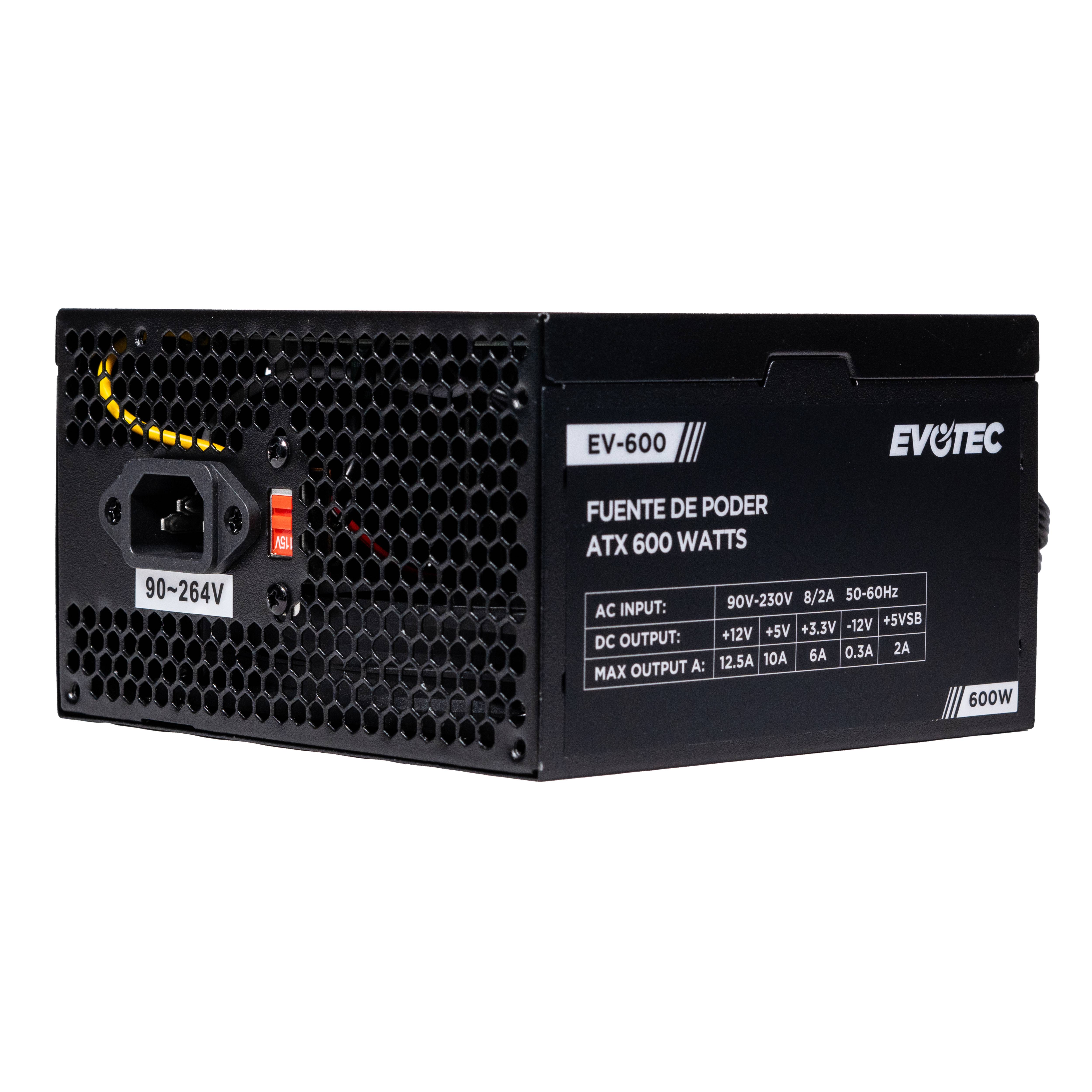 Fuente De Poder EVOTEC De 600W Ev-600 -