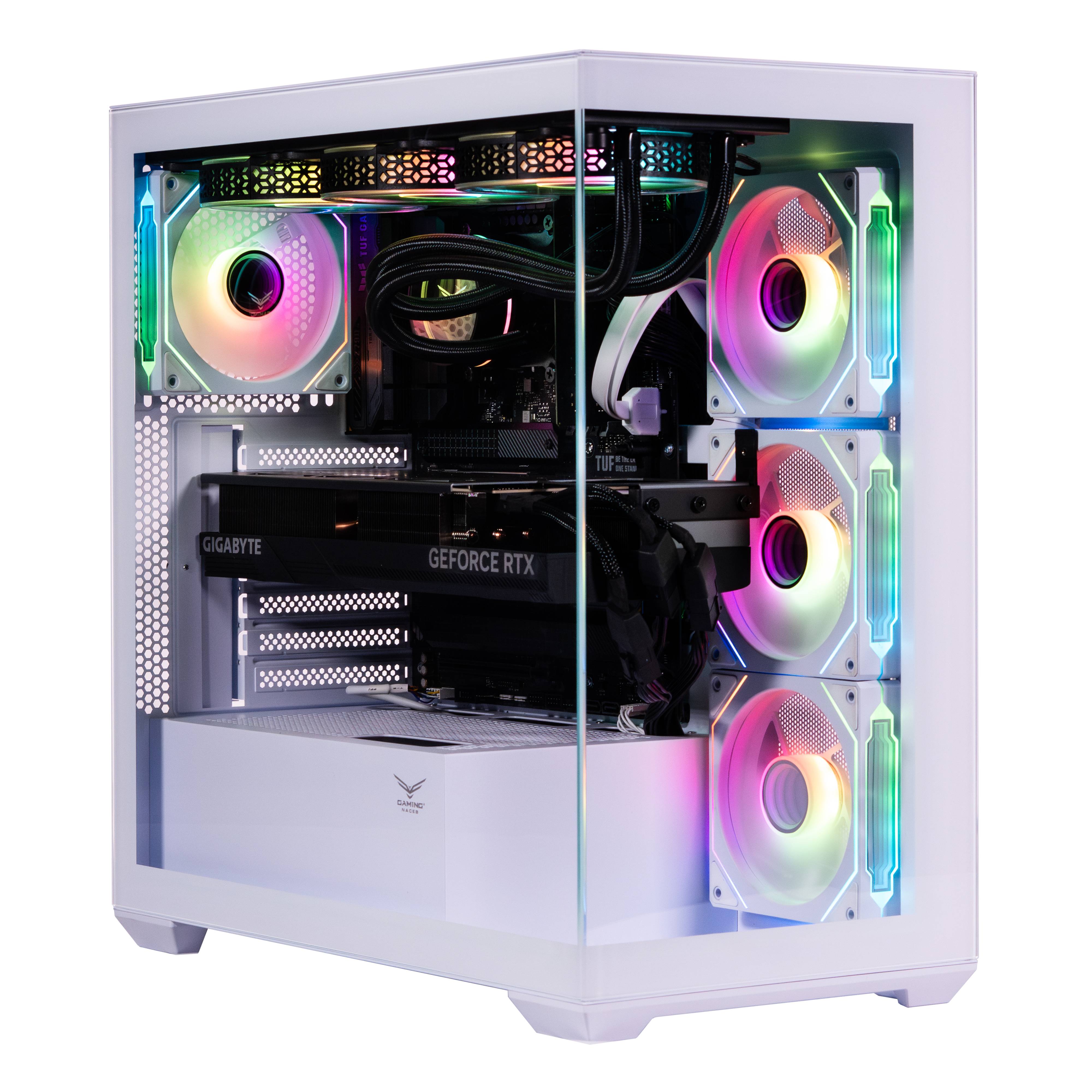 NACEB GABINETE GAMER MEDIA TORRE CRISTAL TEMPLADO ATX - MICROATX, VENTILADORES 3 Frontales, 1 Posterior BLANCO, USB 3.0 x2 HD Audio/Micrófono x1 NA-0637B