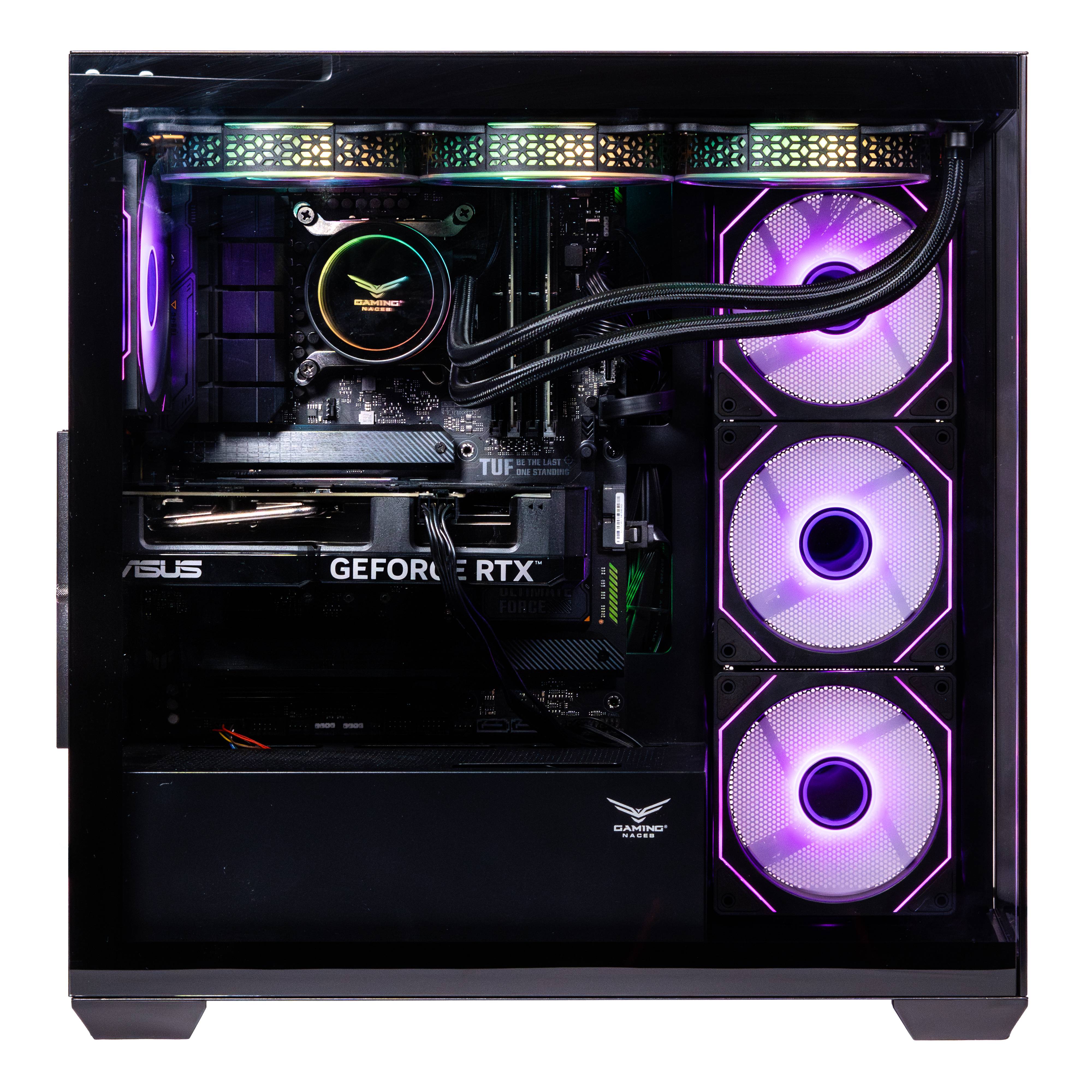 NACEB GABINETE GAMER MEDIA TORRE Cristal templado - ATX, MicroATX, Ventiladores 3 Frontales, 1 Posterior ARGB, USB 3.0x2 HD Audio/Micrófono x1 color negro N