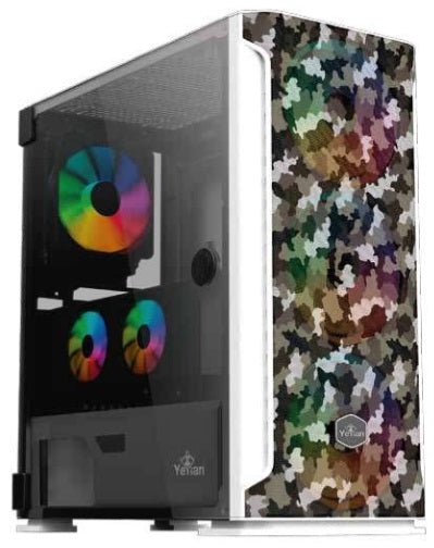 YEYIAN GABINETE HOLLOW SERIE 2500 CAMUFLAGE BLANCO - MEDIA TORRE, ITX, MICRO ATX, ATX, EATX, 7 RANURAS DE EXPANSION, SIN VENT INC, YHG-49704