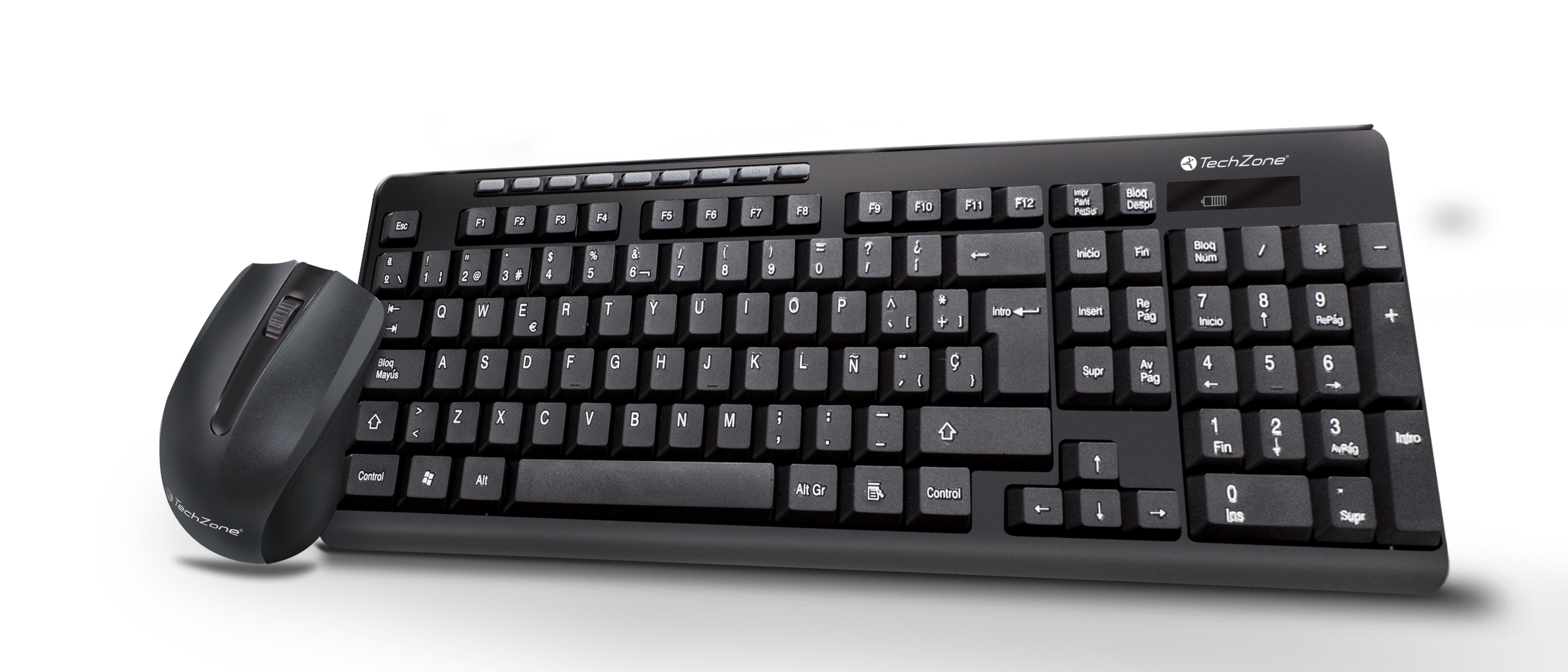 Kit Trim TechZone - combo inalámbrico con conexión USB, mouse 1000 DPI's, teclado con 117 teclas tipo QWERTY, 1 año de garantía.