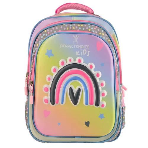 Mochila Escolar Arcoíris Para Niñas Múltiples Compartimentos Explorer | PERFECT CHOICE -