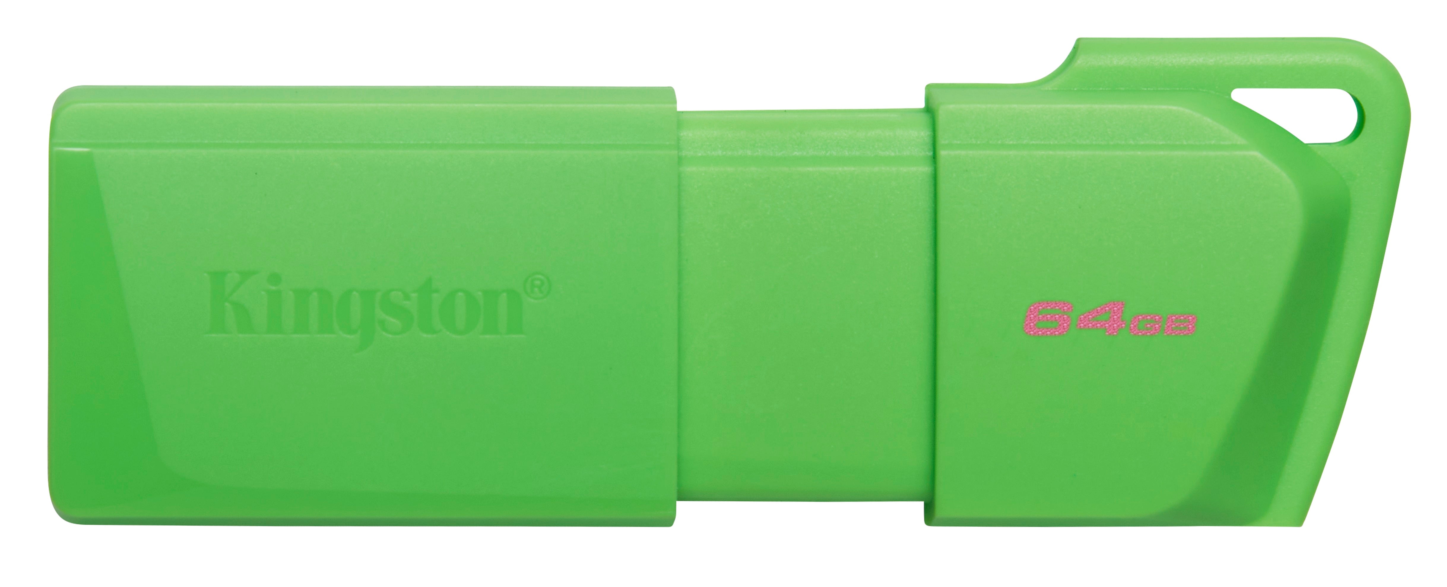 MEMORIA USB KINGSTON DATATRAVELER EXODIA M 64GB 3.2 GEN 1 RETRÁCTIL VERDE NEON -